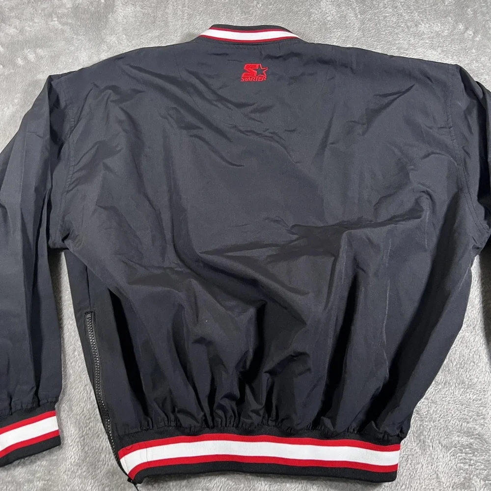 Chicago Blackhawks Starter Jacket Mens Large Black‎ Pullover NHL Hockey 90s Vtg